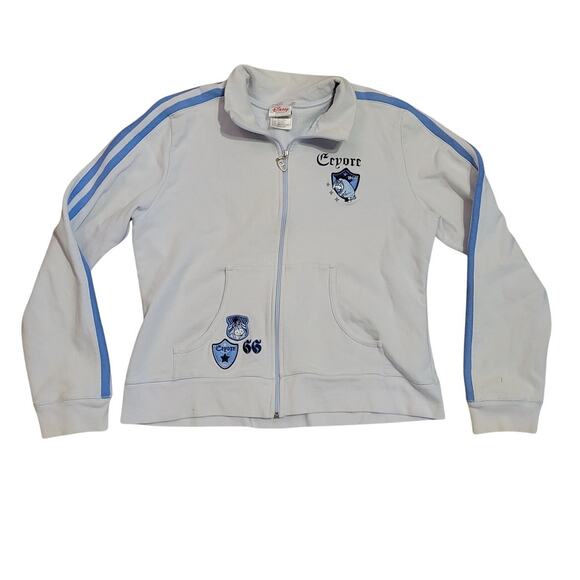Disney Store Long Sleeve Striped Full Zip High Neck Sweatshirt Womens Size Large - Picture 1 of 8